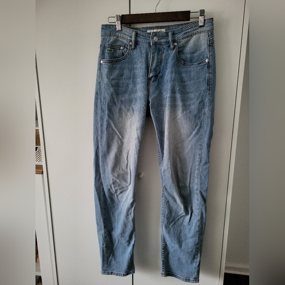 Lacoste mid-rise straight leg jeans, size 31